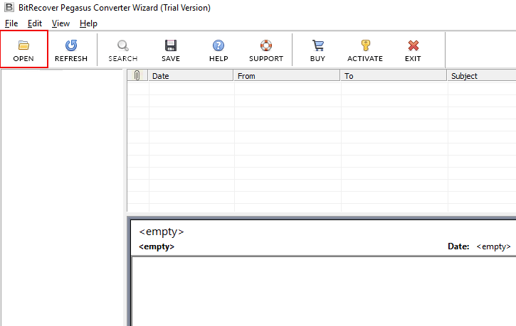 BitRecover Pegasus Mail Converter loading PMM files