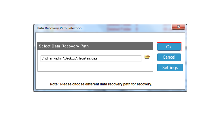 showing data recovery path