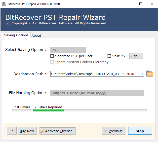 data repair module for pst