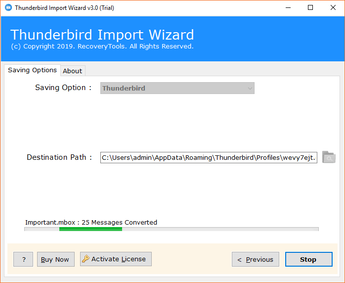 conversion in process