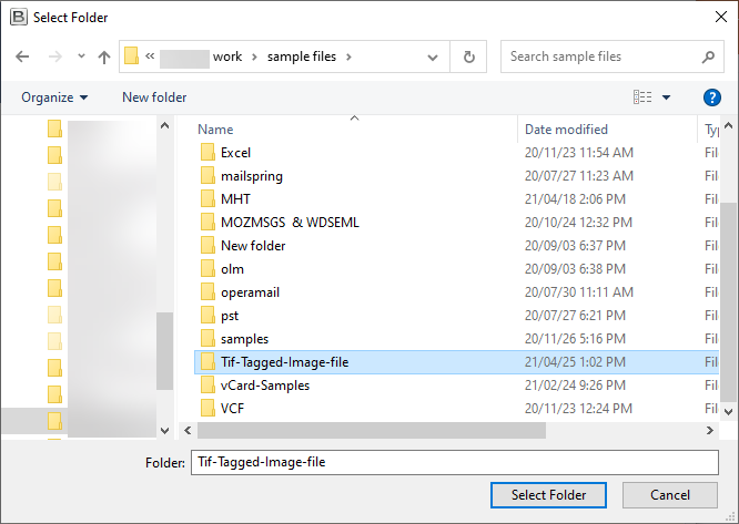 select desired TIFF documents
