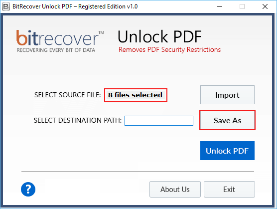 showing number of selected PDF files