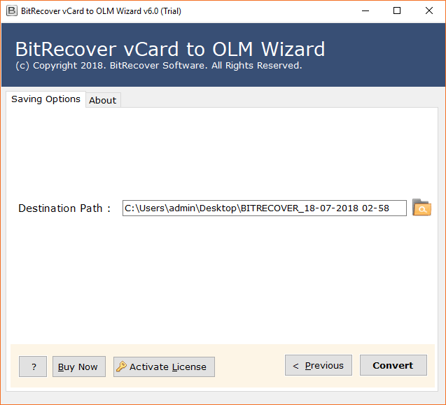 Convert OLM to vCard