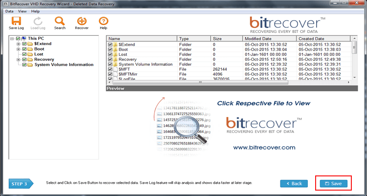 extract data from VHD file