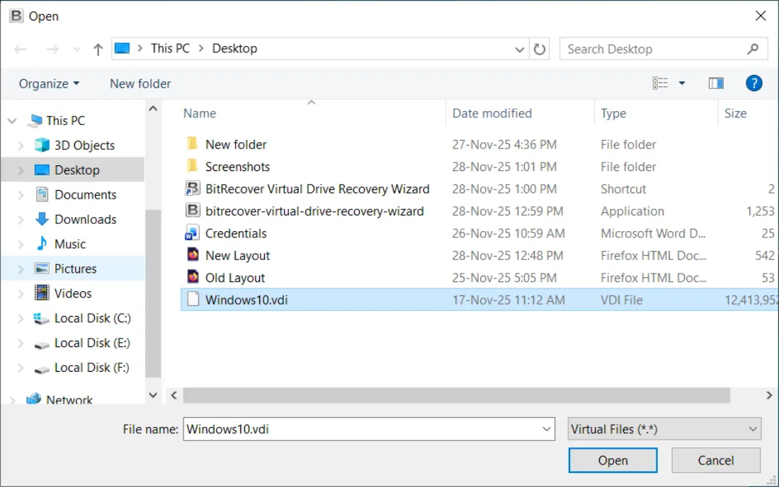 Select Virtual Drive