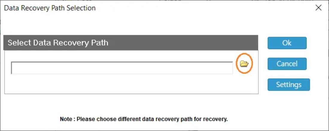 recovered Virtual Drive destination