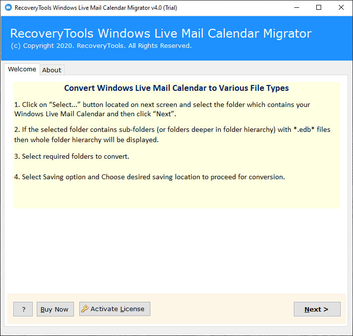 Launch the software